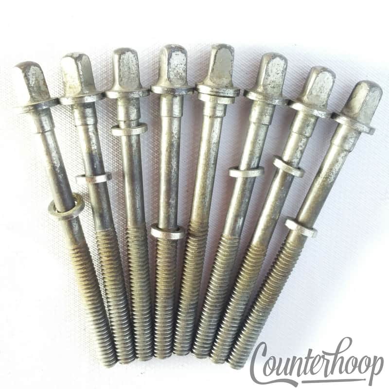 Leedy&Ludwig 8x 2 9/16"Tensioner T-Rods Snare/Tom Drum Nickel Plating Vintage50s image 1