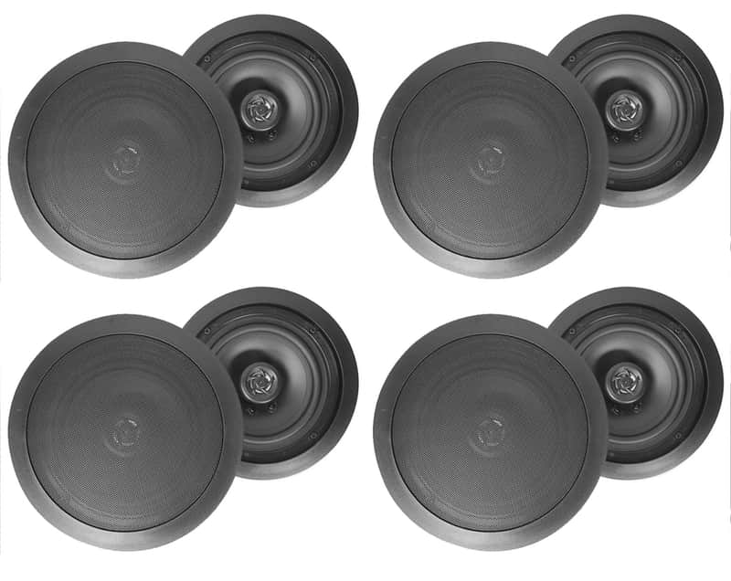 (8) Rockville HC85 8" Inch 700 Watt Black In-Ceiling Home Theater Speakers 8 Ohm image 1