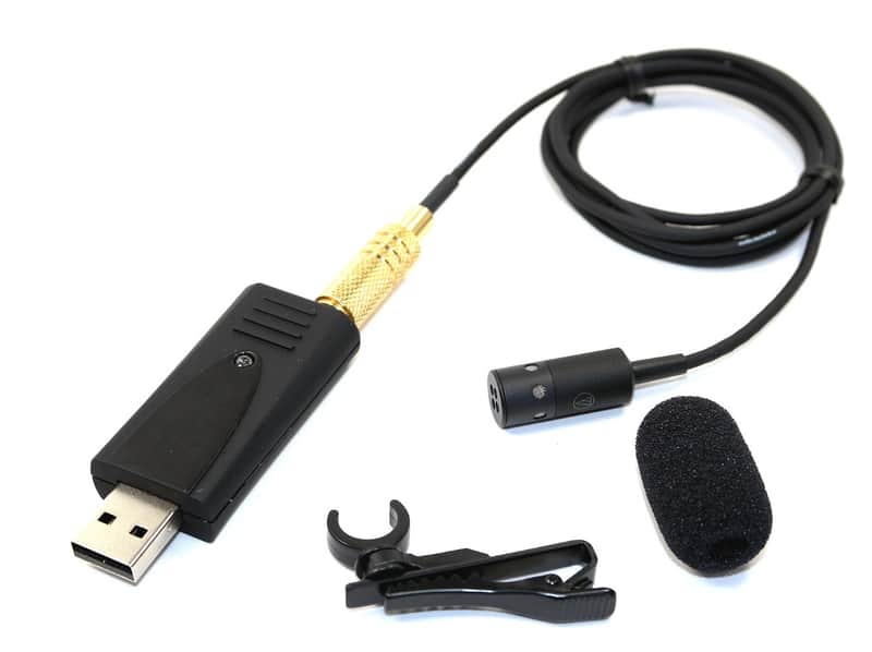 Sound Professionals - SP-USB-LAPEL-2 - Professional USB Uni-Directional Lapel Microphone - (includes AT831-SP-DM lapel microphone, AT8419 lapel clip, AT8116 windscreen and USB adapter) image 1