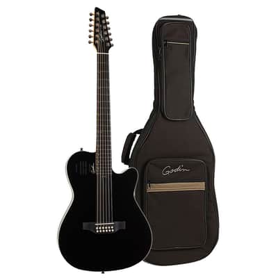Godin 048588 A12 HG 12-String RH Acoustic Electric Guitar with Gigbag-Black (Demo Unit) image 1