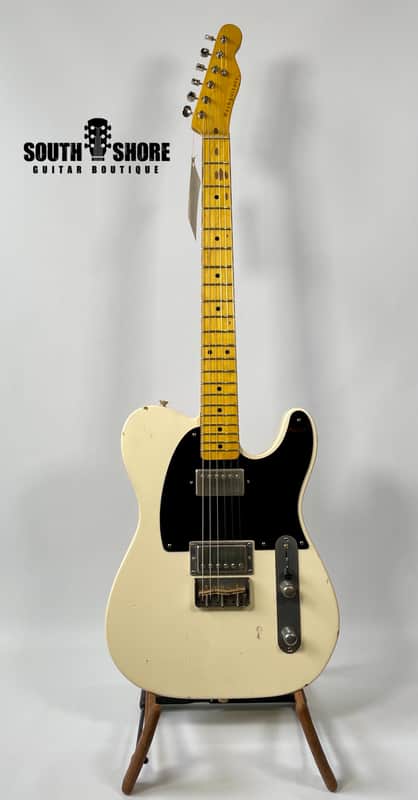 Nash T-2HB Pine Body 2021 Olympic White / Blackguard, Med Soft-V Neck NEW (Authorized Dealer) image 1