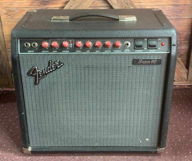 Fender Super 60 2-Channel 60-Watt 1x12" Guitar Combo 1988 - 1992 - Black image 1