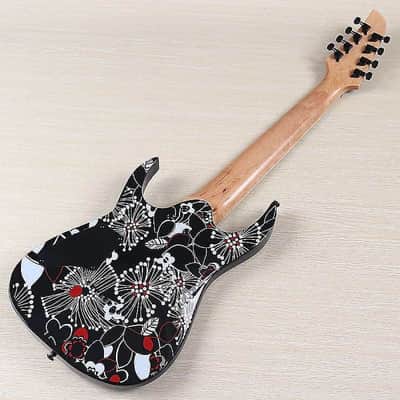 39 Inch 8 String Custom Electric Guitar, Solid Basswood Body, Maple Neck image 3