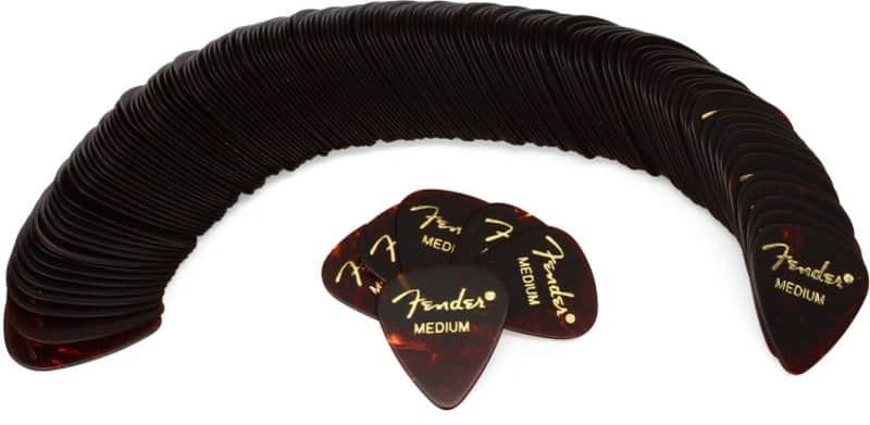 Fender 351 Shape Classic Celluloid Picks - Medium Tortoise Shell 144-pack image 1