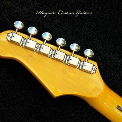 Metallic Red Stratocaster + Custom Maple Neck + SSH Pickup Configuration + Aged Pearl Guard+ Bridge Humbucker-7-Sound-Switching + Working Bridge Tone +TB Circuit+ Kluson Style Tuners w/Low Action+ Leveled, Crowned and Polished Frets! image 8