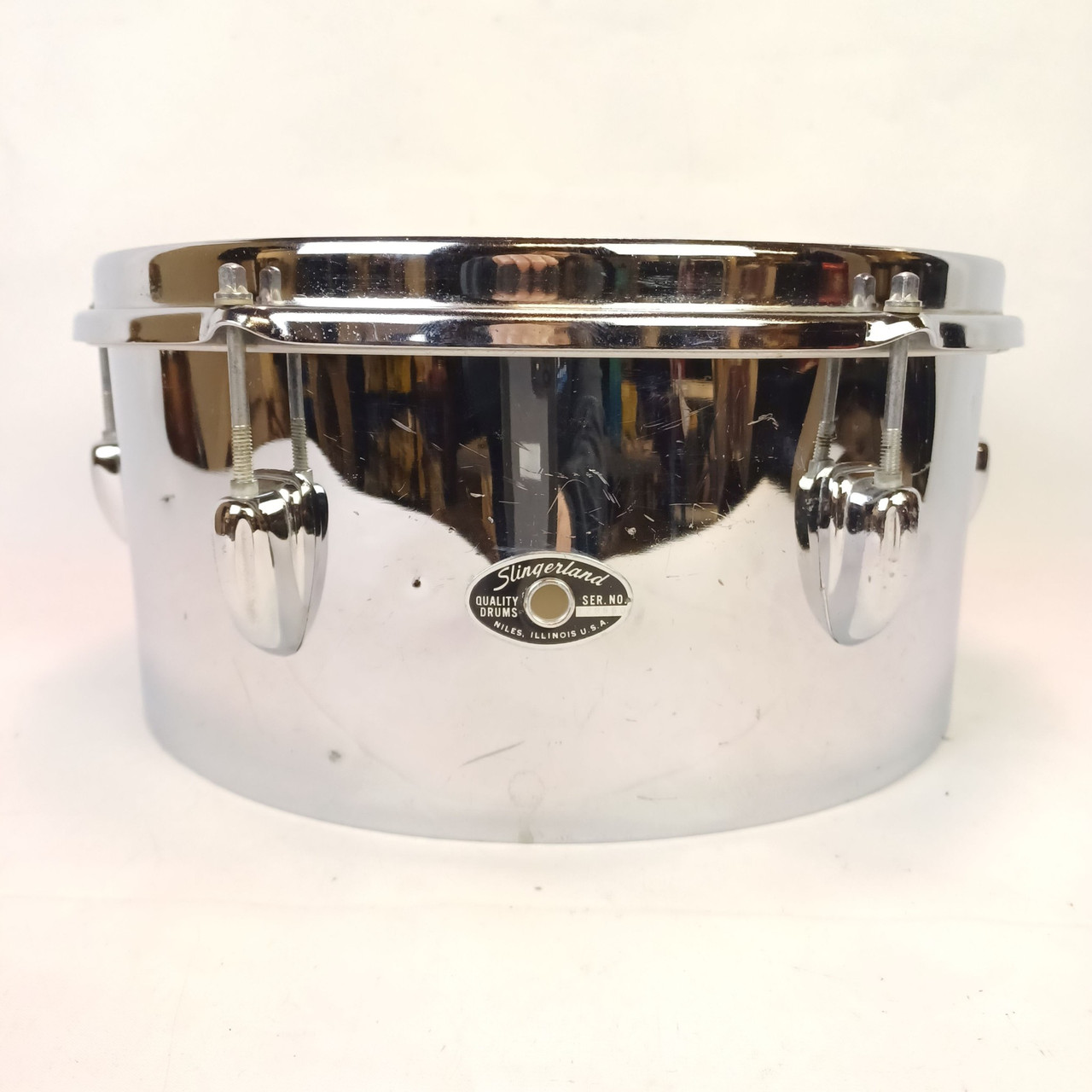 Slingerland 70s 6x13"Timbale Drum Chrome-Brass COB Shell Stick-Saver Rim/Hoop US — main photograph