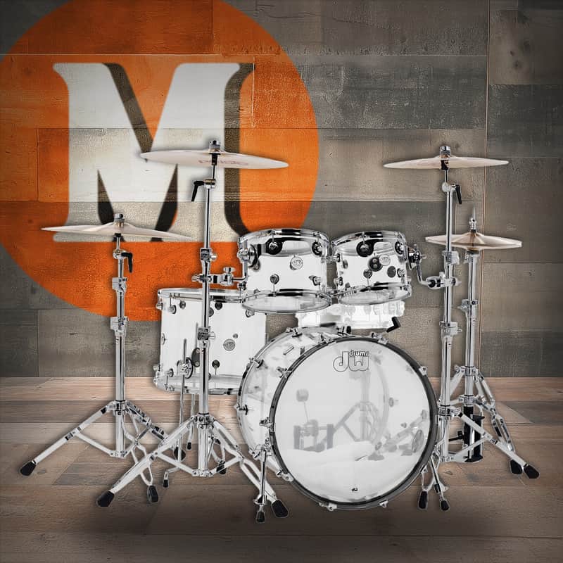 DW Design Series 4-Piece Acrylic Shell Pack - Clear w/Chrome Hardware (DDAC2214CL) image 1