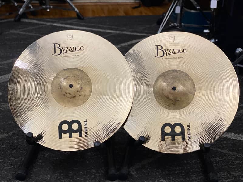 Meinl Byzance Polyphonic Brilliant 15" Hi-Hat Cymbals - Brilliant image 1