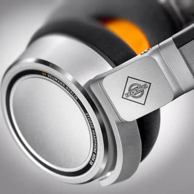 Neumann NDH 20 Closed Back Monitoring Professional Studio Headphones Gaming, Mixing, Mastering, Video or Audio Production, 3M straight cable w 1’8” stereo connector and 1/4” adaptor, Nickle, Large image 2