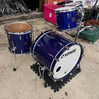 Sonor Delite 22-10-12-14 Drum Set- Jewel Blue Vintage Maple Shells image 6