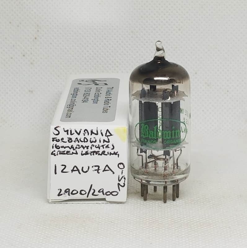 Sylvania Made For Baldwin 12AU7A Long Gray Plate Perfectly Balanced Single NOS 12AU7 ECC82 image 1