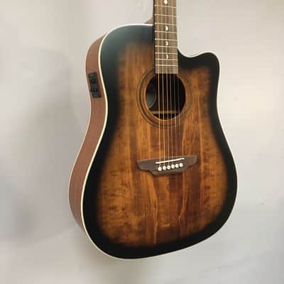 Luna Art Vintage Dreadnought Acoustic/Electric Guitar image 4