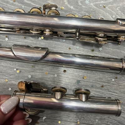 RARE Moritz Max Monnig Professional Handmade Solid Silver German Flute 1930-40 - sterling silver image 4