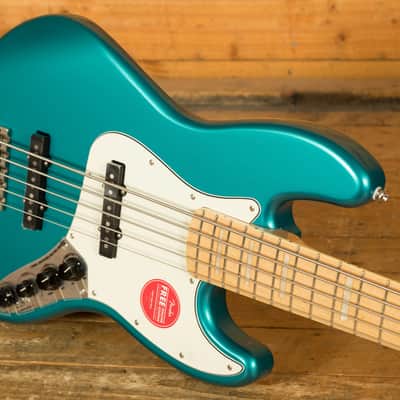 Squier Classic Vibe Active 70s Jazz Bass V - Maple - Ocean Turquoise - 5-String image 5
