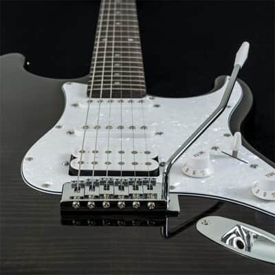 Washburn Sonamaster 6 String Solid-Body Electric Guitar, Right, Transparent Black (SDFTB) image 7