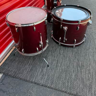 Pearl Export Series 4-Piece Drum Shell Pack Wine Red 22/16/13/12 w/ Upgrades image 3
