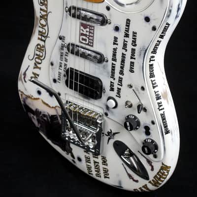 Custom Painted and Upgraded Ultra Rare (MIK) Mid 80's Arbor T-516 Guitar - Aged and Worn With Custom Graphics and Matching Pickguard image 4