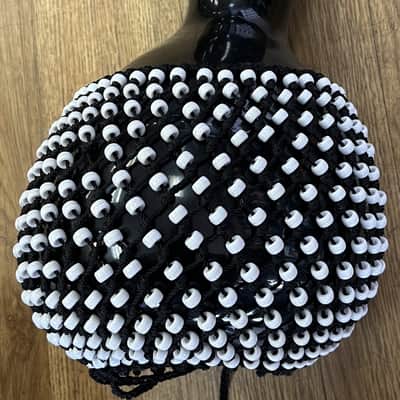 TOCA T2151B FIBERGLASS SHEKERE, BLACK WITH WHITE BEADS (USED) image 3