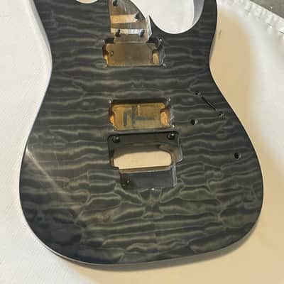 2000's Korean Ibanez RG320DXQM Black Quilt Basswood Guitar Body Floyd Ready image 3
