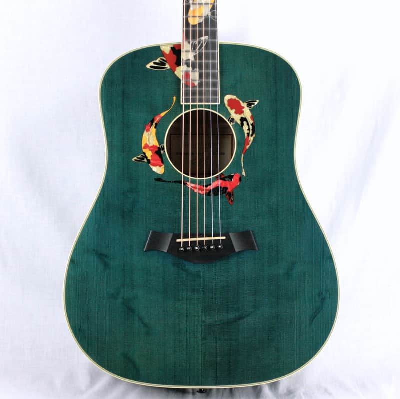 MINT 2000 Taylor GSLJ Living Jewels Aqua Blue Koi Fish Guitar! Bearclaw Quilted GS image 1