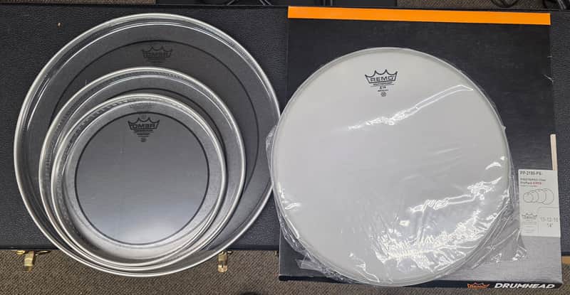 New Remo Pinstripe Drum Head Pack 10" 12" 16" with free 14" coated. image 1