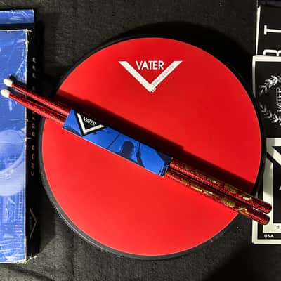 VATER ‘Chop Builder’ 12” Double Sided Pad w/ Sparkle Red 5A Drumsticks, Stickers & Rudiments Poster image 2