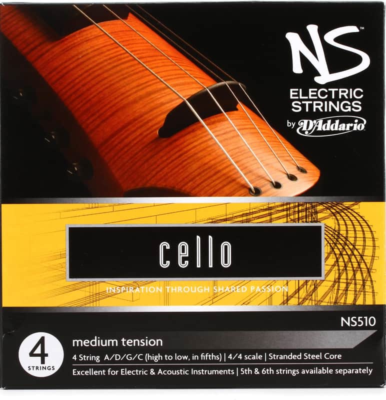 D'Addario NS510 NS Electric Cello Strings - 4/4 Scale Medium Tension (3-pack) Bundle image 1