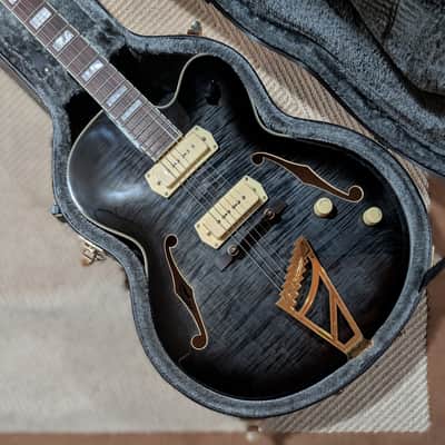 D'Angelico Excel EX-59 Hollow Body Single Cutaway with Stairstep Tailpiece 2010s - Midnight Matte image 2