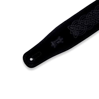 Levy's 2.5" Celtic Embossed Suede Guitar Strap, Black #MS26CK-BLK image 1