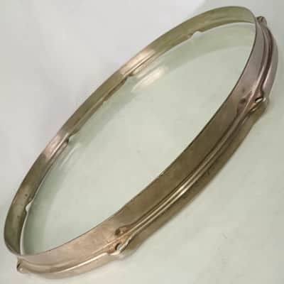 Leedy 15"Double-Flange Stick-Chopper Snare Drum/Tom Batter Rim/Hoop Nickel-Brass image 2