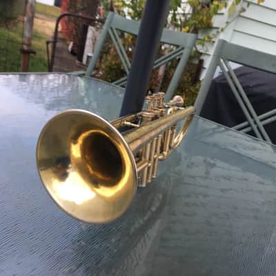 SUMMER DEAL CONN 80A 1923 GOLD PLATE CORNET STENBERG NEEDS SOME CLEAN UP SOLDER AREAS VALVES SEEM  GOOD PLAY DECENT GOLD PLATE WEAR NOT PERFECT image 11