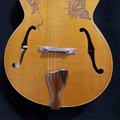 Blueberry Handmade Acoustic Archtop Guitar Grand Concert Size - Butterfly Motif image 8