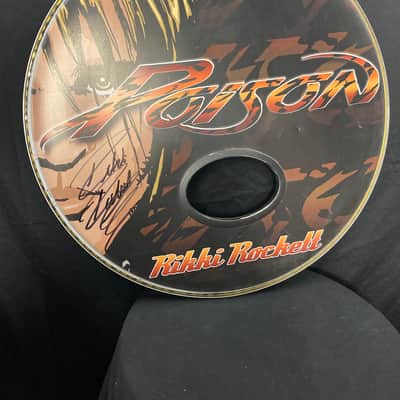 Rikki Rockett's Poison, Rockett Drum Works 22" 2013 Tour Logo Bass Drum Head. SIGNED! image 1