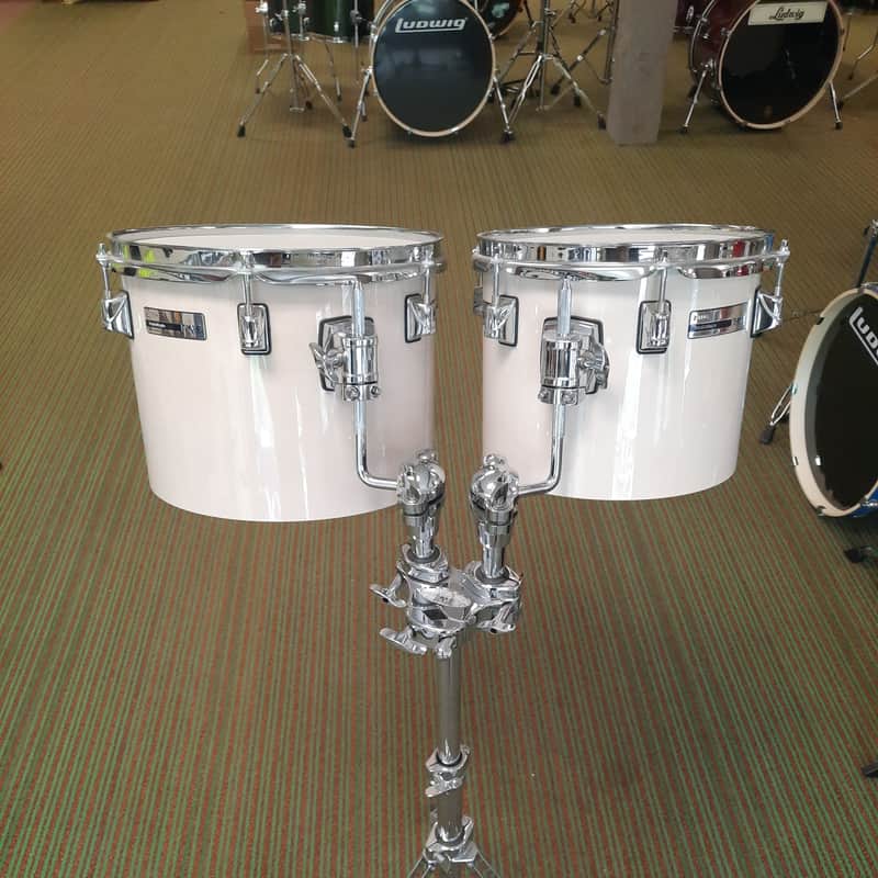 Taye  Studio Maple Concert Toms with Stand  Vintage White image 1