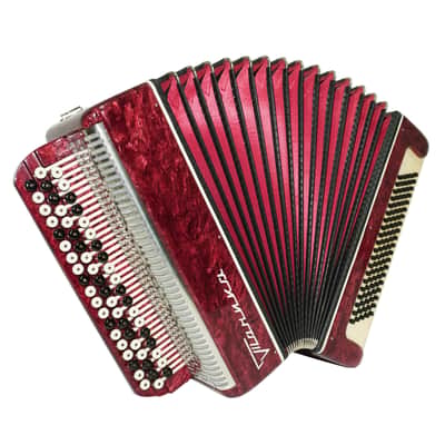 Bayan Accordion Tonica, Button Accordion Instrument 100 Bass, New Straps, Concertina B System, Soviet Harmonica in Tune, 2693 image 2