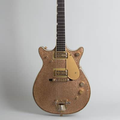 Gretsch  PX-6129 Champagne Sparkle Jet Semi-Hollow Body Electric Guitar (1962), ser. #46394, original blue-grey tolex hard shell case. image 1