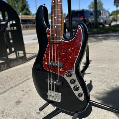 2008 Deluxe Active Jazz Bass - Black w/ SKB Case image 3