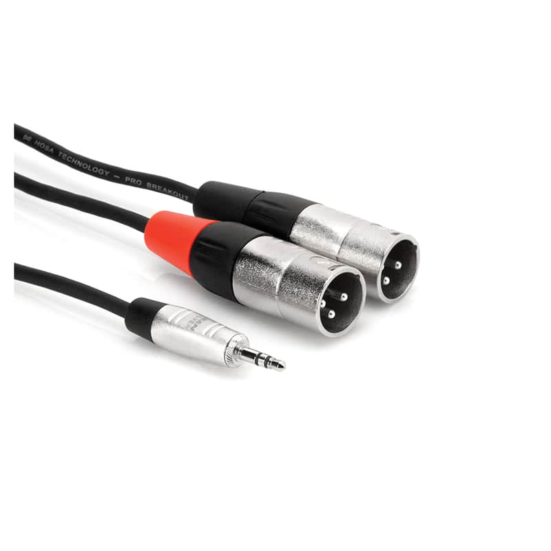 Hosa HMX-015Y 15 ft Pro Stereo Breakout Cable REAN 3.5mm TRS to Dual XLR3M image 1