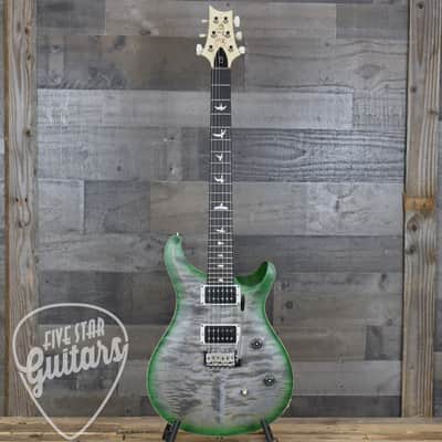 PRS Wood Library CE-24 Satin Quilt Top - Faded Gray Black Green Burst with Gigbag image 3