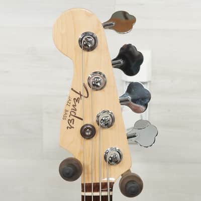 Used Fender American Jazz Deluxe Left Handed Bass Guitar Sunburst image 13