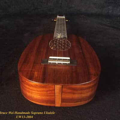 Handmade Pineapple Soprano Ukulele, Solid Hawaiian Koa, Soft-bag, Bruce Wei UW13-2004 image 2