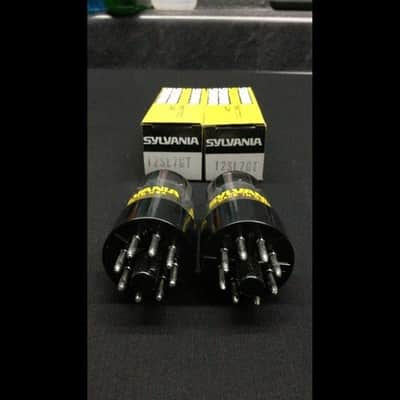 NOS Matched Pair SYLVANIA 12SL7GT Black Plate Vintage Vacuum Tubes F.9681 image 4