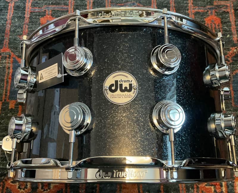 Mint DW Collector’s Series 8x14” Oak Shell Gun Metal Sparkle Glass W/Chrome HW image 1