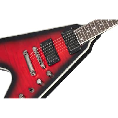 Epiphone Dave Mustaine Signature Flying V Prophecy Guitar w/ Fishman Fluence Pickups - Aged Dark Red Burst image 5