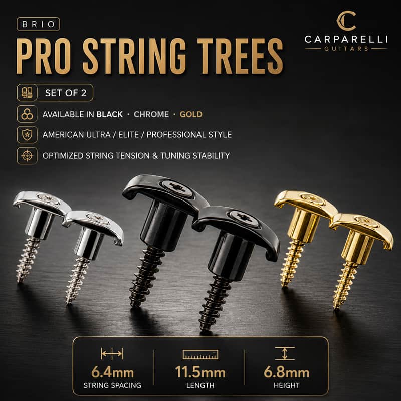 Brio Pro String Trees Guides for Fender American Ultra/Elite Style - Set of 2 - Black image 1