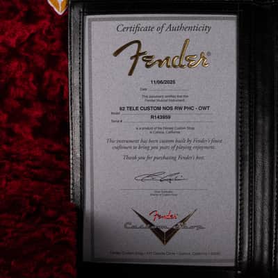 Fender Custom Shop 1962 Telecaster Custom NOS Olympic White image 11