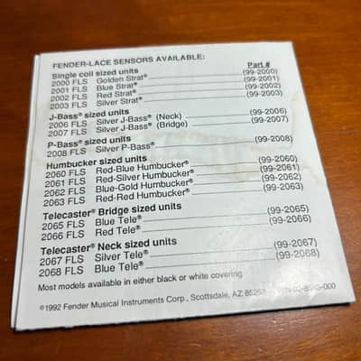Manual-Leaflet Fender Lace Sensor pickups 1992 image 2