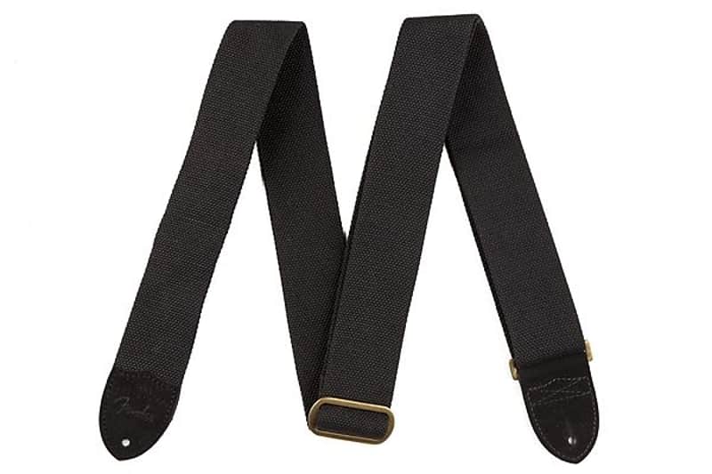 Fender Cotton/Leather Strap, Black 2016 image 2