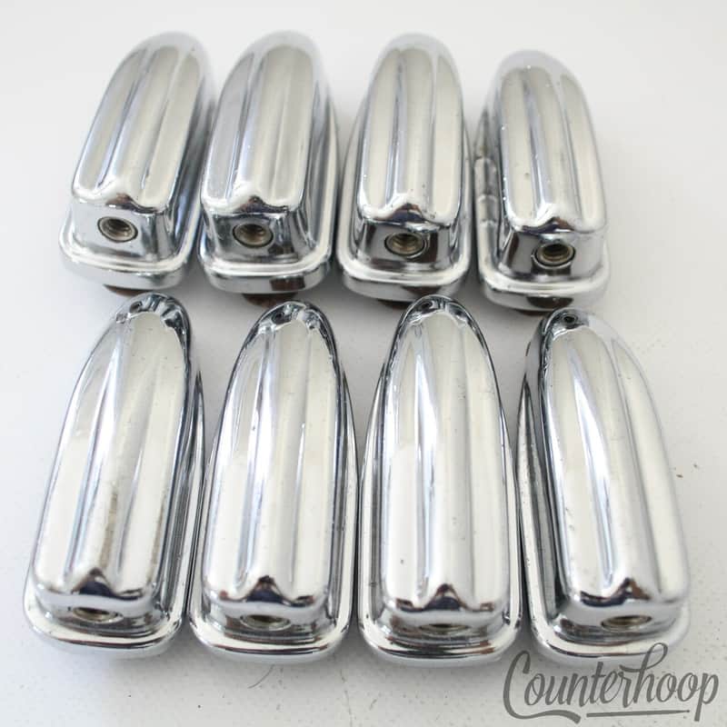 *Pearl 8x Bass Drum Lugs Chrome Vintage 70s Metric 2 3/8" Japan Wood-Fiberglass* image 1