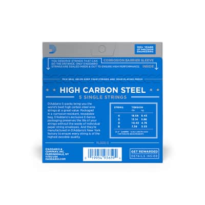 D'Addario PL010-5 Plain Steel Guitar Single String, .010 5-pack image 3